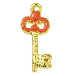 Шоколадный Подвески из латуни с эмалью в стойку, долговечный, без свинца и без кадмия, реальный 18 k позолоченный, брелок для ключей, цвет шоколада, 27x11x2 мм, отверстие : 1.8 мм