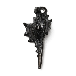 Черный 304 подвески из нержавеющей стали, подвеска из ракушки мурекс, ионное покрытие (ip), чёрные, 21.5x10x7 мм, отверстие : 1 мм