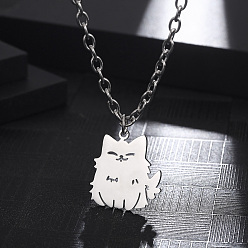 Нержавеющая Сталь Цвет 304 Милые мультяшные ожерелья с подвеской из нержавеющей стали для ежедневного ношения женщинами, цвет нержавеющей стали, 23.62 дюйм (60 см)