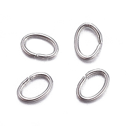 Stainless Steel Color 304 Stainless Steel Jump Rings, Open Jump Rings, Oval, Stainless Steel Color, 26 Gauge, 3x2x0.4mm, Inner Diameter: 1x2mm