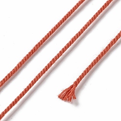FireBrick Polyester Twisted Cord, Round, for DIY Jewelry Making, FireBrick, 1.2mm, about 38.28 Yards(35m)/Roll
