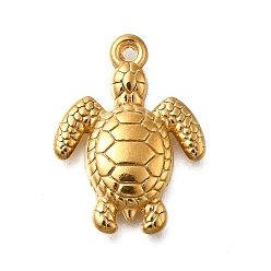 Turtle 304 Stainless Steel Pendants, Ocean Theme Charm, Ion Plating(IP), Real 18K Gold Plated, Turtle, 20.5x15.5x3.5mm, Hole: 1.5mm