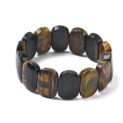 Тигровый глаз Браслеты из натуральных бусин тигрового глаза для женщин и мужчин, овальные, 1 дюйм (2.4 см), внутренний диаметр: 2-1/2 дюйм (6.45 см)