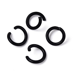 Noir Anneaux ouverts en fer peint à la bombe, noir, Jauge 18, 8.5x1mm, diamètre intérieur: 5.5 mm, environ5050 pcs / 1000 g