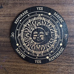 Солнце Деревянная маятниковая доска, деревянная гадальная доска для биолокации, для колдовства принадлежности для викканского алтаря, плоско-круглые, солнце, 150 мм