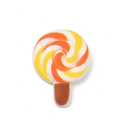 Желтый Кабошоны из непрозрачной смолы, окрашенные распылением, имитация еды, леденец, желтые, 25x18x6 мм