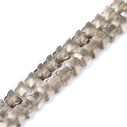 Light Grey Electroplate Transparent Glass Beads Strands, Pearl Luster Plated, Butterfly, Light Grey, 6.3x8x5.2mm, Hole: 0.9mm, about 110pcs/strand, 25.98 inch(66cm)