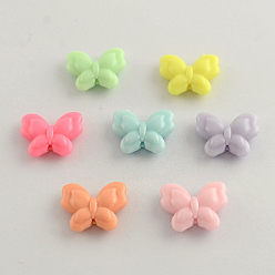 Mixed Color Opaque Acrylic Beads, Butterfly, Mixed Color, 18x21x6.5mm, Hole: 2mm, about 409pcs/500g