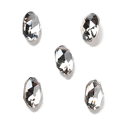 Хрустальная Сатина K 9 кабошоны из стеклянного страза, задние и задние, овальные, кристалл сатин, 4x2.7x2 мм