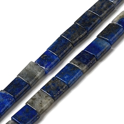 Lapis Lazuli Natural Lapis Lazuli Beads Strands, 2-Hole, Square, 5.5x5.5x2.5mm, Hole: 0.8mm, about 71pcs/strand, 15.24 inch(38.7cm)