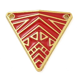 (123L) Белый крем непрозрачный блеск Стойка покрытие латунь эмаль треугольный соединитель подвески, реальный 18 k позолоченный, долговечный, без свинца и без кадмия, огнеупорный кирпич, 24x25.5x3.5 мм, отверстие : 1.4 мм