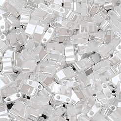(HTL511) Crystal Ceylon MIYUKI Half TILA Beads, Japanese Seed Beads, 2 Hole, (HTL511) Crystal Ceylon, 5x2.3x1.9mm, Hole: 0.8mm, about 12500pcs/500g