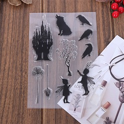 Wolf Clear Plastic Stamps, for DIY Scrapbooking, Photo Album Decorative, Cards Making, Stamp Sheets, Wolf, 160x110mm