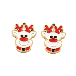 Олень Ионное покрытие (ip) 304 подвески из нержавеющей стали, эмалевые подвески на рождественскую тематику, золотые, олень, 15x11.5x1.5 мм, отверстие : 1 мм