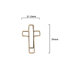 Antique Bronze 100Pcs Metal Paper Clips, Religion Cross Spiral Wire Paperclips, Antique Bronze, 34x21.5mm
