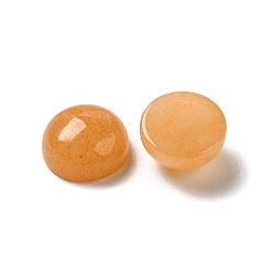 Orange Natural White Jade Cabochons, Dyed, Half Round/Dome, Orange, 8x4~4.5mm
