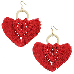 Red Bohemian Ethnic Style Tassel Earrings for Women - Fashionable European and American Jewelry