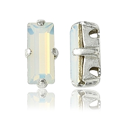 01000 White Opal Пришивные чашки preciosa® maxima crystal, многожильных ссылки, чешский хрусталь, с настройками латуни, 719 39 090 багет, серебряные, 01000 белый опал, 7x3 мм