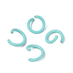 Turquoise Anneaux ouverts en fer peint à la bombe, turquoise, Jauge 18, 8.5x1mm, diamètre intérieur: 5.5 mm, environ5050 pcs / 1000 g