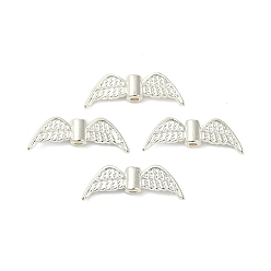 Серебро Сплавочные овальные бусины тибетского стиля , без кадмия и без свинца, крыло ангела, серебряные, 7.5x21.5x3 мм, отверстие : 1 мм