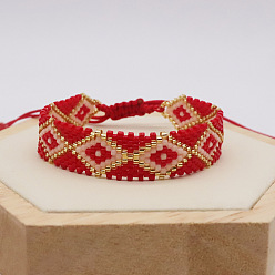 001 Bohemian Ethnic Miyuki Bracelet for Women with Minimalist Geometric Design