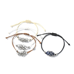 Mixed Color 304 Stainless Steel Macrame Pouch Bracelet Making for Stone Holder, Adjustable Eco-Friendly Korean Waxed Polyester Cord Bracelet Making, Mixed Color, Inner Diameter: 3/8~3-1/4 inch(0.9~8.2cm)