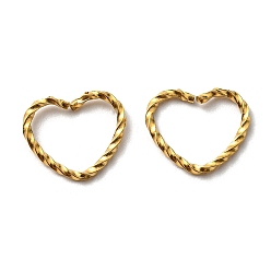 Real 18K Gold Plated 304 Stainless Steel Jump Rings, Open Jump Rings, Twisted, Heart Ring, Real 18K Gold Plated, 15 Gauge, 11.5x14x1.5mm, Inner Diameter: 8x11.5mm