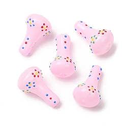 Pink Glass Enamel Beads, Hand Drawn Beads, Vase, Pink, 25~26x15~16mm, Hole: 1.6mm
