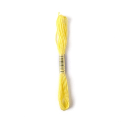 Yellow Polyester Embroidery Threads for Cross Stitch, Embroidery Floss, Yellow, 0.15mm, about 8.75 Yards(8m)/Skein