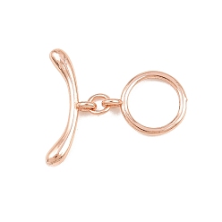Розовое Золото Кольцо из латуни Переключить застежками, без кадмия и без свинца, долговечный, розовое золото , 7.5~13.5x10.5~18.5x2.5~3.5 мм, отверстие : 1.4 мм