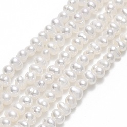 Beige Natural Cultured Freshwater Pearl Beads Strands, Potato, Linen, 2.5~3.5x3~4.5x3~4.5mm, Hole: 0.5mm, about 110~123pcs/strand, 14.17~15.55 inch(36~39.5cm)