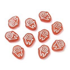 Помидор Бусины лэмпворк , руны, с эмалью, помидор, 19.5~20x17x5~5.5 мм, отверстие : 1.2 мм