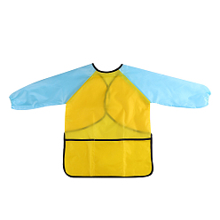 Золотистый Детский фартук халата, водонепроницаемый нагрудник с длинными рукавами, для рисования или еды, золотые, 60x44 см
