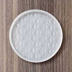White DIY Flat Round Display Base Silicone Molds, Resin Casting Molds, for UV Resin, Epoxy Resin Craft Making, White, 96.5x10.5mm
