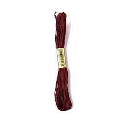 Dark Red Polyester Embroidery Threads for Cross Stitch, Embroidery Floss, Dark Red, 0.15mm, about 8.75 Yards(8m)/Skein
