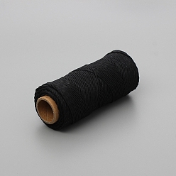 Black Wax Thread Sewing Thread, Machine Embroidery Threads, Black, 1.5mm, about 67.80 Yards(62m)/Roll