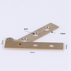 Golden Bress Pivot Hinges Offset Knife Hinges, Rotating Hinges, for Wardrobe Door and Table Accessories, Golden, 65x14x1.5mm, Hole: 4mm