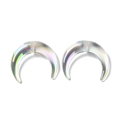 Clear AB Transparent Acrylic Beads, Moon, Clear AB, 27.5x33x7mm, Hole: 2mm