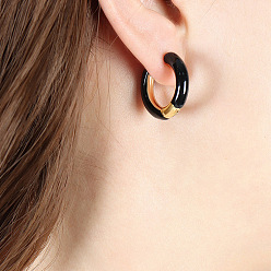 F746 - Golden Black Dripping Oil Earrings Boucles d'oreilles mignonnes et élégantes en forme de C avec différentes options de couleurs – ravissantes et féminines.