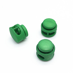 Medium Sea Green Nylon Cord Locks Clip Ends, Double Hole Drawstring Stopper Fastener Buttons, Medium Sea Green, 1.7cm, Hole: 6mm