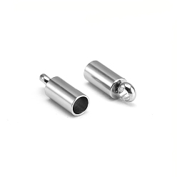 Stainless Steel Color 201 Stainless Steel Cord Ends, End Caps, Tube, Stainless Steel Color, 8x2.5mm, Hole: 1.5mm, Inner Diameter: 2mm