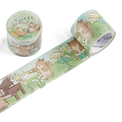 Squirrel Animal Pattern Adhesive Paper Tape, Round Stickers, for Card-Making, Scrapbooking, Diary, Planner, Envelope & Notebooks, Squirrel Pattern, 30mm, 3m/roll