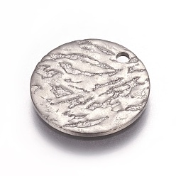Stainless Steel Color Stainless Steel Pendants, Flat Round, Stainless Steel Color, 15x1mm, Hole: 1.5mm