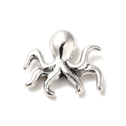 Antique Silver Tibetan Style Alloy Beads, Cadmium Free & Lead Free, Octopus, Antique Silver, 13.5x16x4mm, Hole: 1.5mm