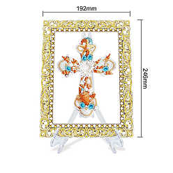 Cross DIY Acrylic Picture Frame Diamond Painting Kits, Cross, 246x192mm