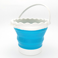 Светло-Синий Складные ведра, с ручкой, принадлежности для рисования и рисования, голубой, 20x16.5 см