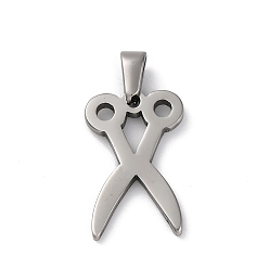 Нержавеющая Сталь Цвет 304 подвески из нержавеющей стали, форма ножниц, цвет нержавеющей стали, 20x13x1.5 мм, отверстие : 6x3 мм