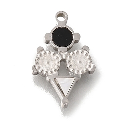 Нержавеющая Сталь Цвет 304 шармы для ручной полировки из нержавеющей стали, с акриловой, треугольник и плоский круглый, цвет нержавеющей стали, 15x9.5x2 мм, отверстие : 1.2 мм