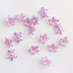 Plum ABS Plastic Imitation Pearl Beads, Flower, Plum, 10x10.5x5mm, Hole: 1mm, about 1000pcs/bag