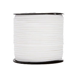 White Flat Imitation Leather Cord, for Gift Packaging, White, 3mm, about 98.43 Yards(90m)/Roll